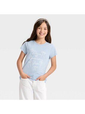 NWT Girls' Small (6/7) Short Sleeve Dance Gymnastics Yoga Graphic T-Shirt
